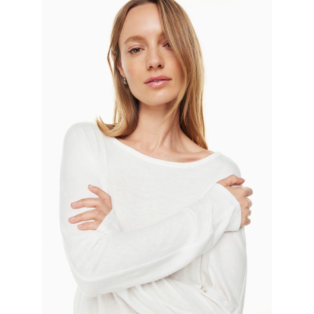 Babaton Beige Cotton Modal Loose Oversized Long Sleeve - Picture 6 of 7